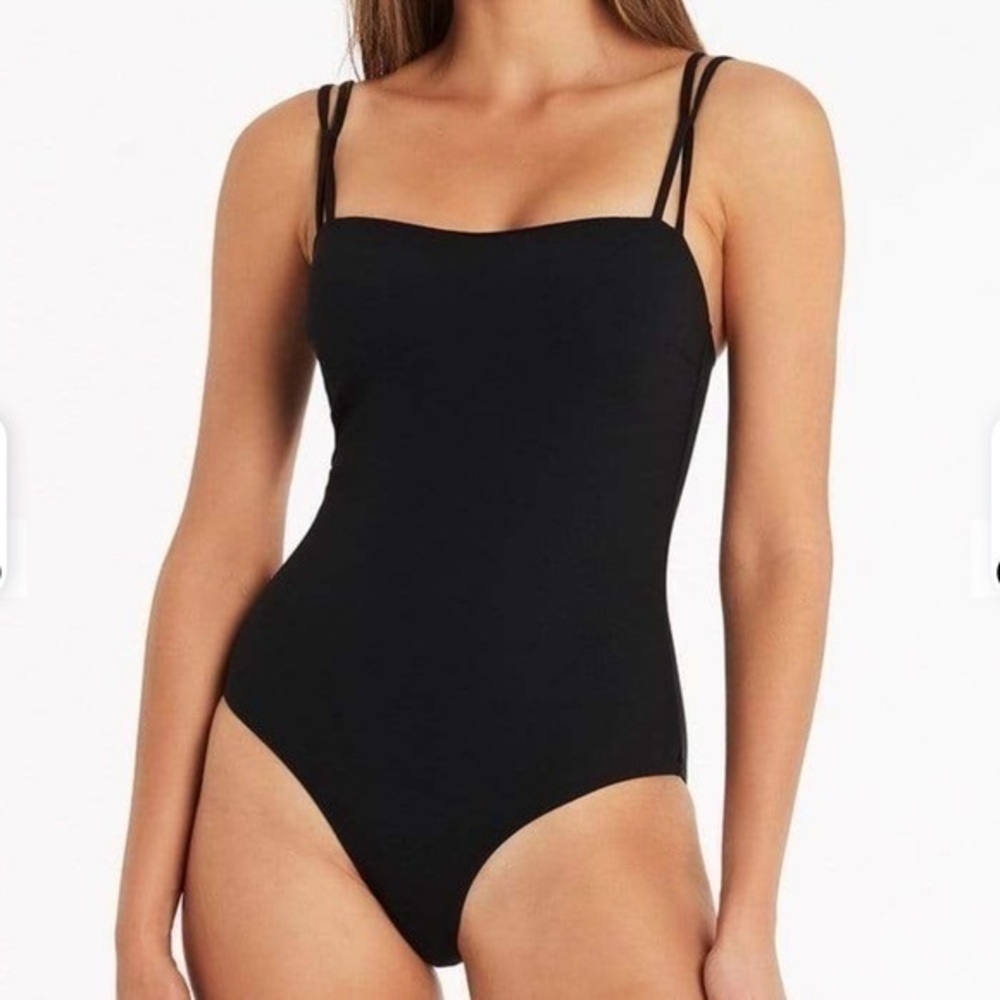 SEA LEVEL Dark Romance High Leg Bandeau Multifit One Piece